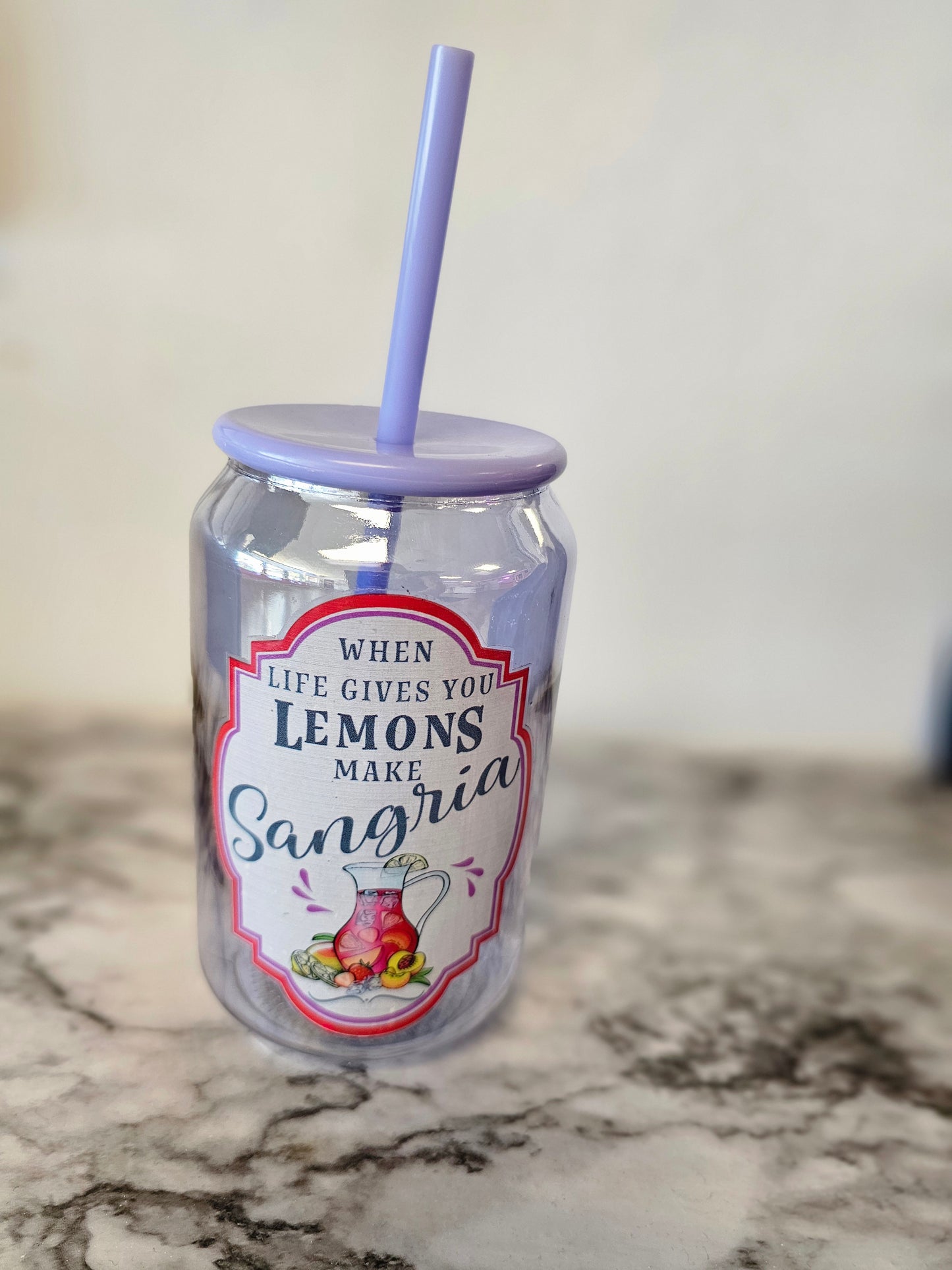 When Life gives you Lemons- Glass cups 15oz