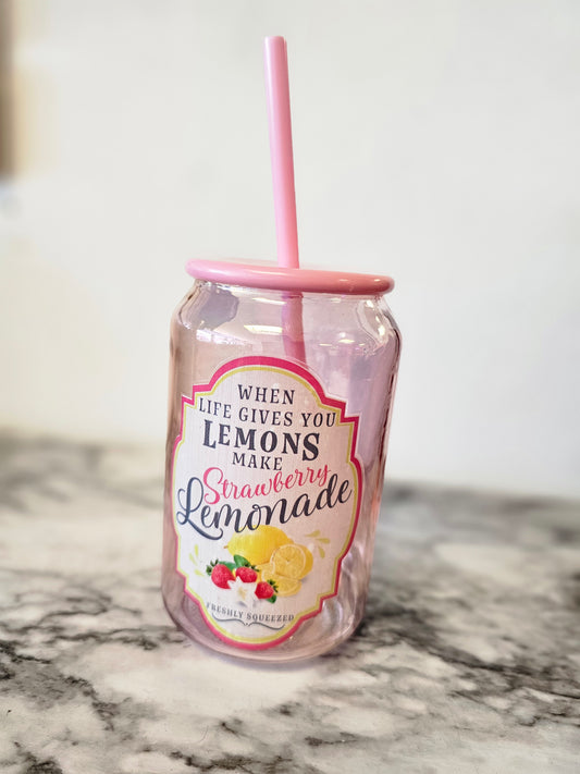 When Life gives you Lemons- Glass cups 15oz