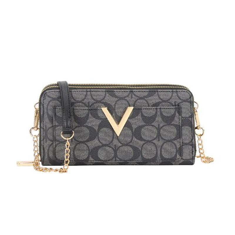 Fashion Faux Leather "V" Wallet Purse