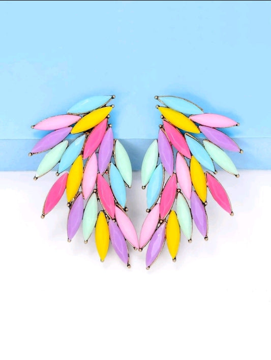 Multi color Post back earring