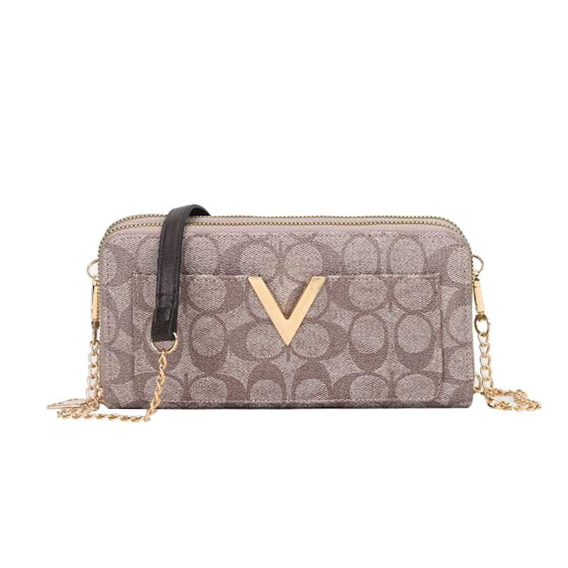Fashion Faux Leather "V" Wallet Purse