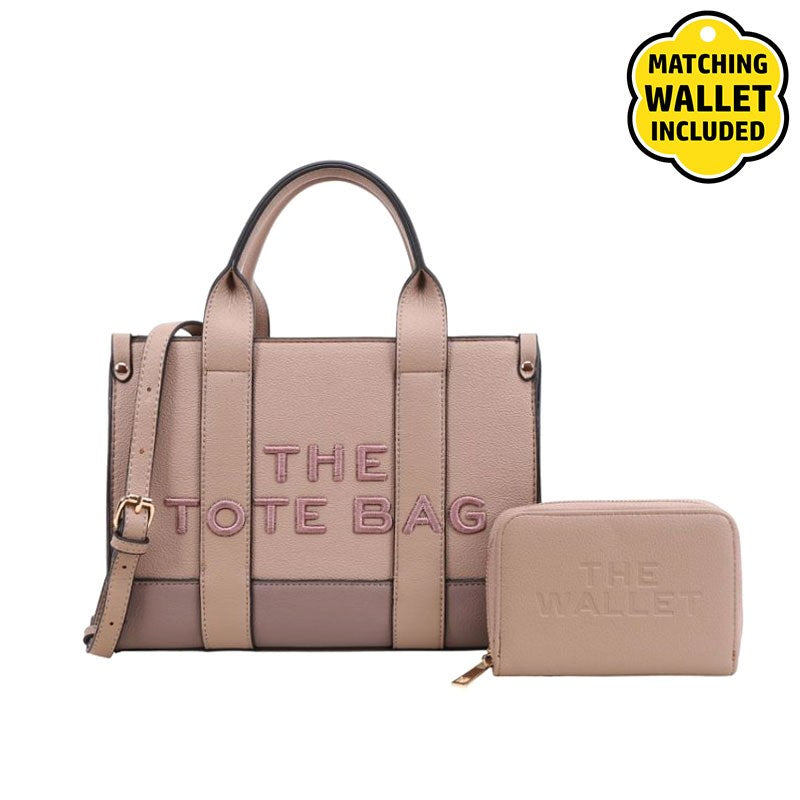 Fashion Inspired Tote Small handbags w/matching wallet