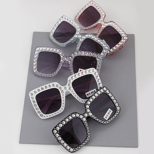 Kids blinged square sunglasses