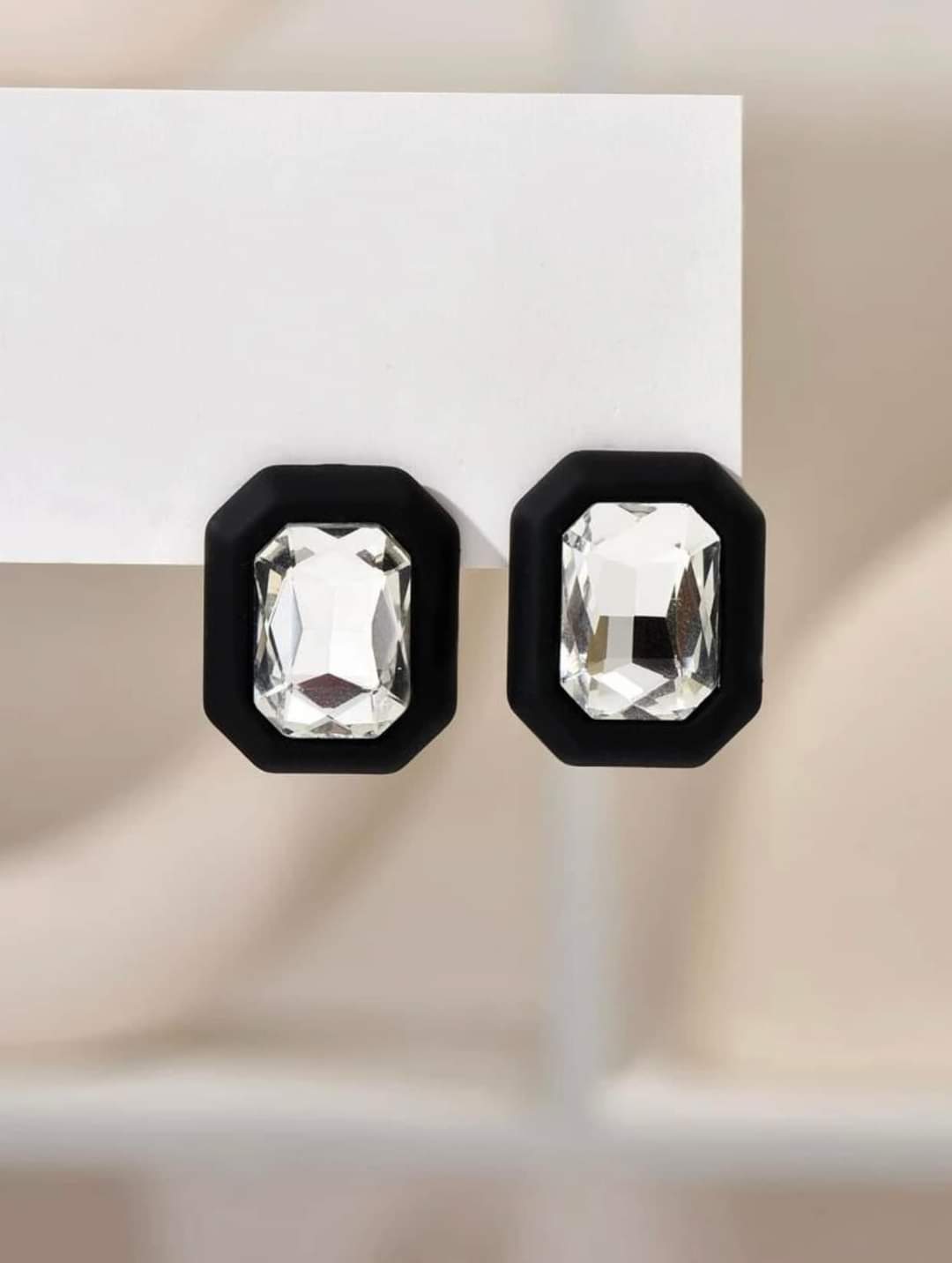 Rhinestone Decor Geometric Stud Earrings